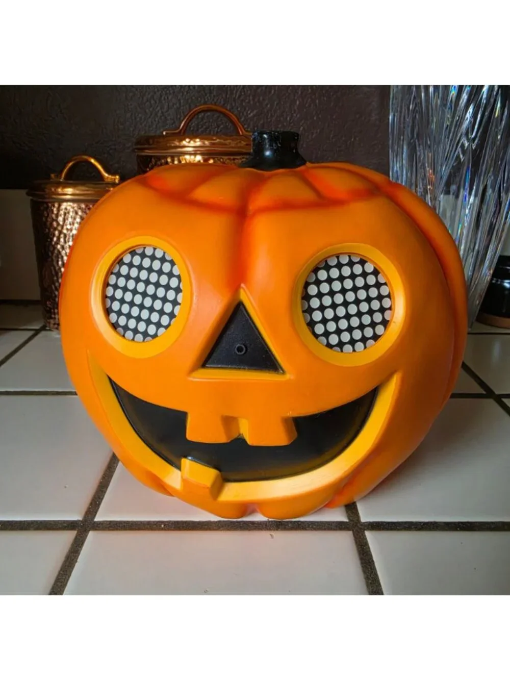 Vintage Seasonal Visions Talking Jack O Lantern Pumpkin Moving Eyes Tested Works